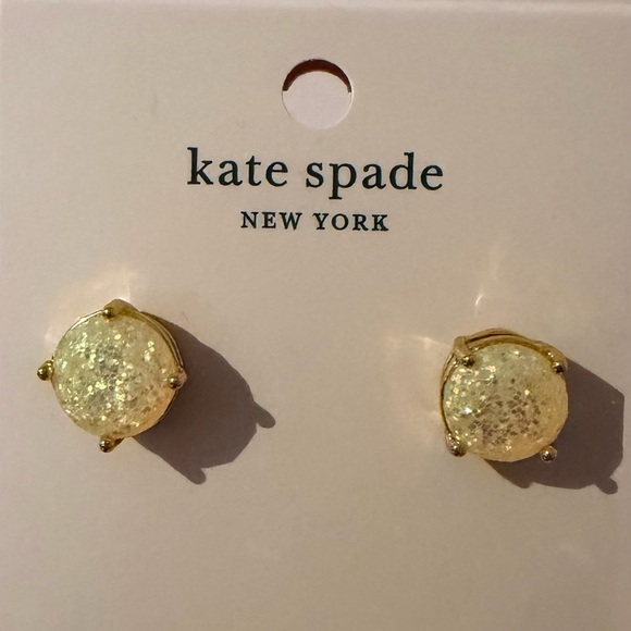 Kate Spade Opal Glitter Rise & Shine Stud Earrings, NWT - Picture 2 of 4